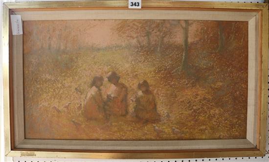 Maclean oil on board, figures